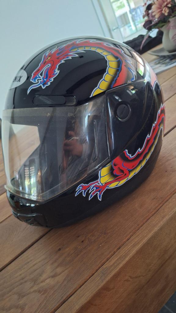 Phoenix motorhelm XS met drakenprint, Ophalen of Verzenden, Phoenix