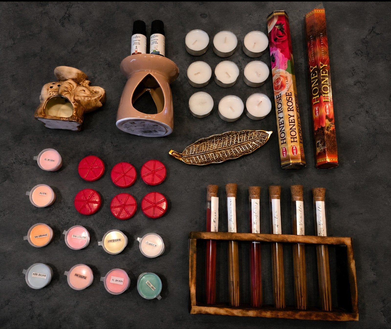 setje wierook/waxmelts/geurolie/houders etc, Overige materialen, Geurverspreider, Meerkleurig, Overige merken
