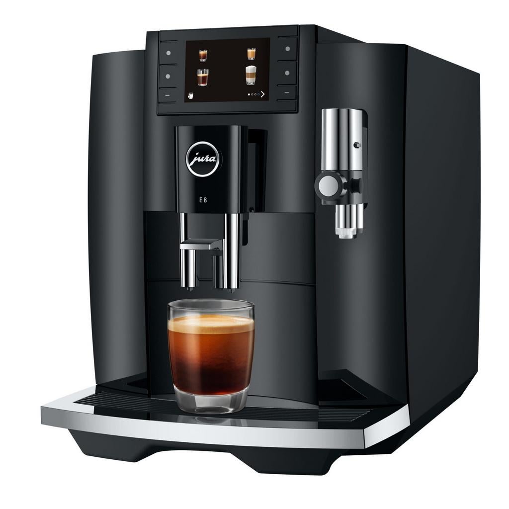 Jura E8 (ED)  cosmic black/platin uit voorraad leverbaar, Jura, Gemalen koffie, Jura, Ophalen of Verzenden