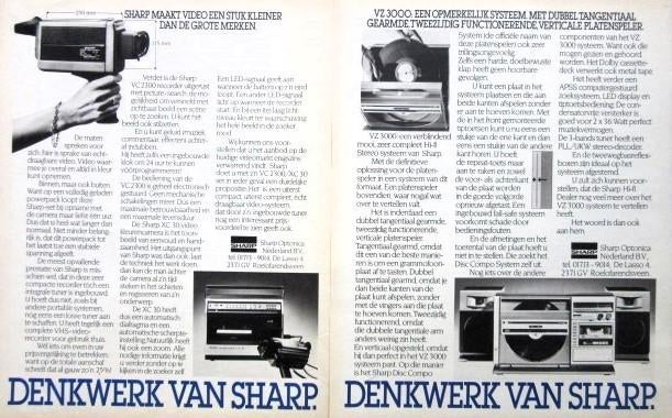 6 vintage advertenties reclames Sharp 1981, Ophalen of Verzenden, Gebruikt, Overige typen