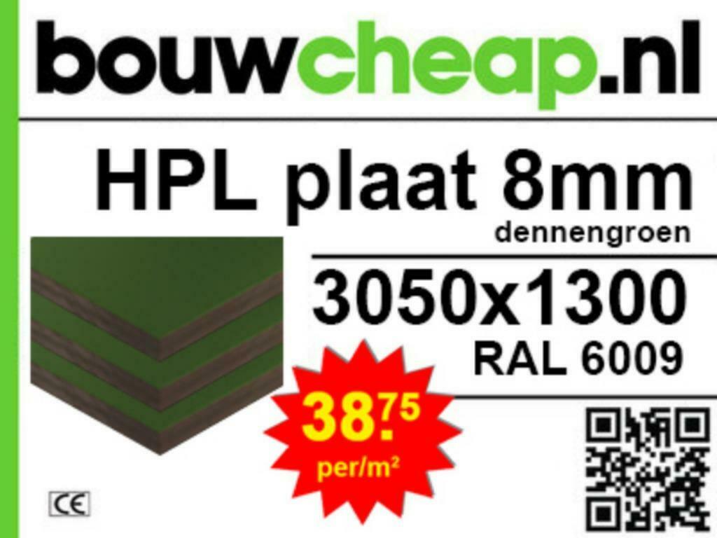 HPL GEVELPLATEN 6MM DIVERSE KLEUREN BOUWCHEAP GRATIS GEZAAGD, Ophalen, Nieuw, Kunststof, Dakkapel