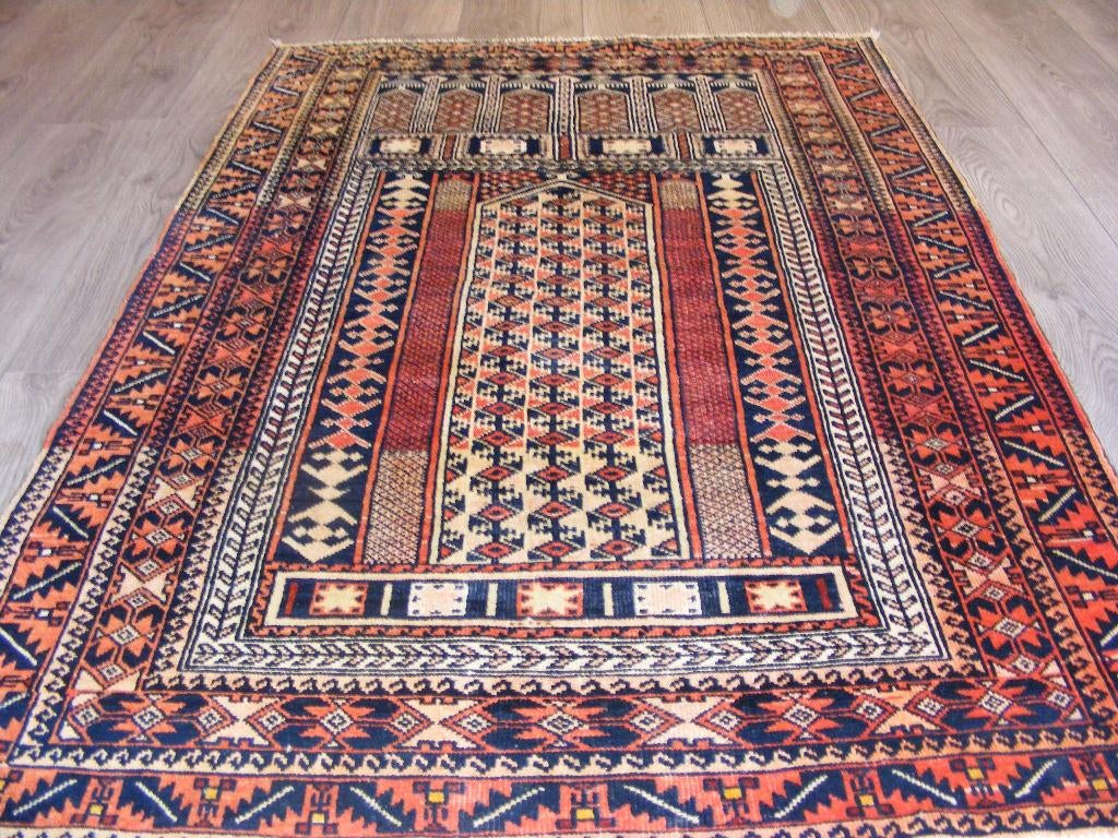 Handgeknoopt Perzisch Tapijt Balouchi .iran Maat:0.92X1.40m, 100 tot 150 cm, Verzenden, Crème, 50 tot 100 cm