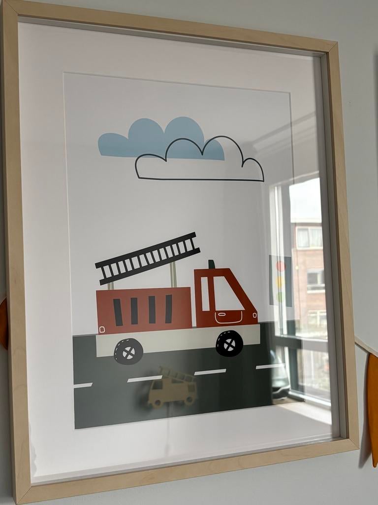 Posters Voertuigen Brandweer & Graafmachine IKEA Lijst, Kinderen en Baby's, Kinderkamer | Inrichting en Decoratie, Ophalen of Verzenden