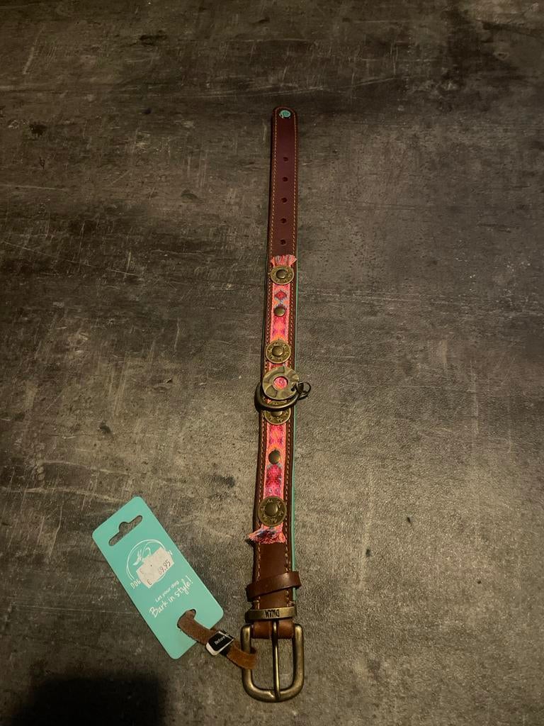 Halsband hond 53 bij 2,5cm echt leer handgemaakt, Ophalen of Verzenden, Handgemaakt, Nieuw