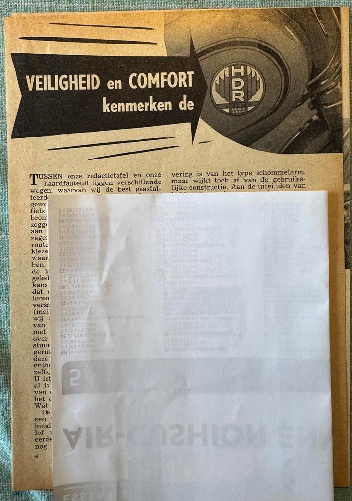 Test H.D.R. Bromfiets, Verzamelen, Tijdschriften, Kranten en Knipsels, Verzenden, 1940 tot 1960, Nederland, Knipsel(s)