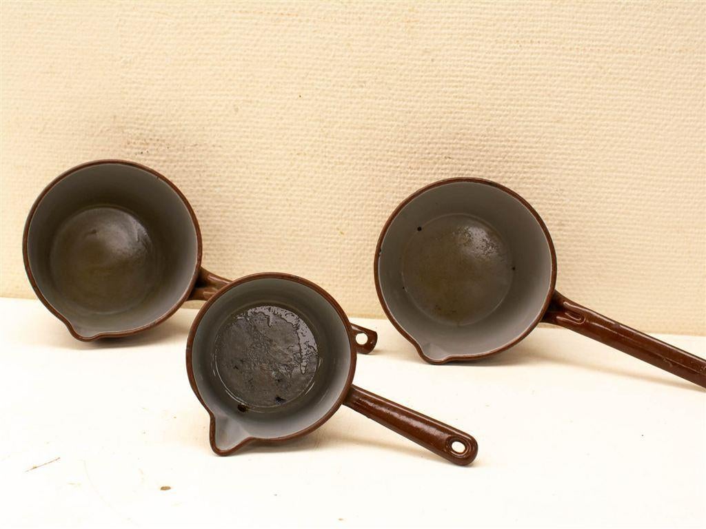 3 Emaille steelpannetjes 35692, Ophalen of Verzenden