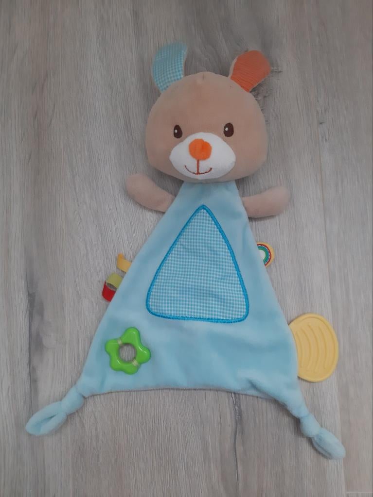 Knuffel knuffeldoekje minimi konijn blauw K4847, Ophalen of Verzenden, Zo goed als nieuw, Konijn