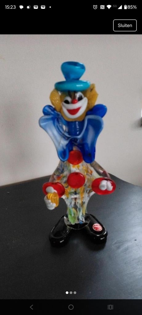 Murano glazen clown met schade, Ophalen of Verzenden