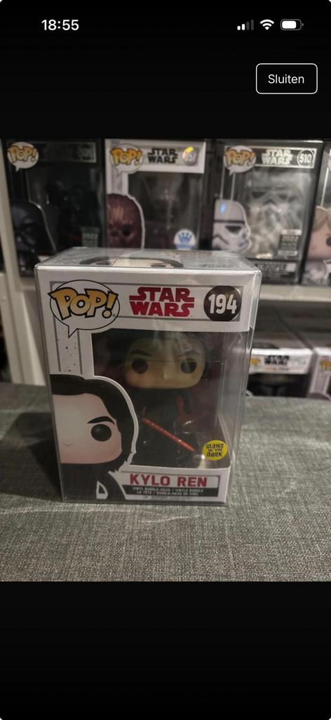Funko pop kylo ren glow in the dark, Verzenden, Zo goed als nieuw