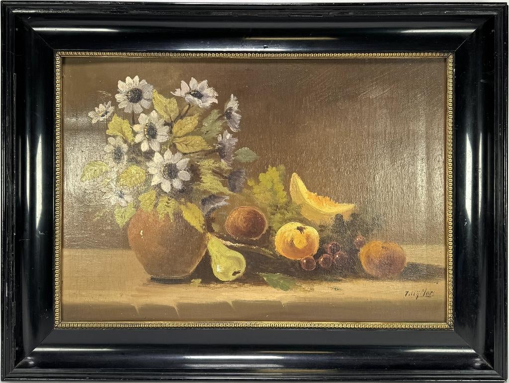 191. Olieverfschilderij, Tilly Moes - fruit stilleven, Antiek en Kunst, Ophalen of Verzenden
