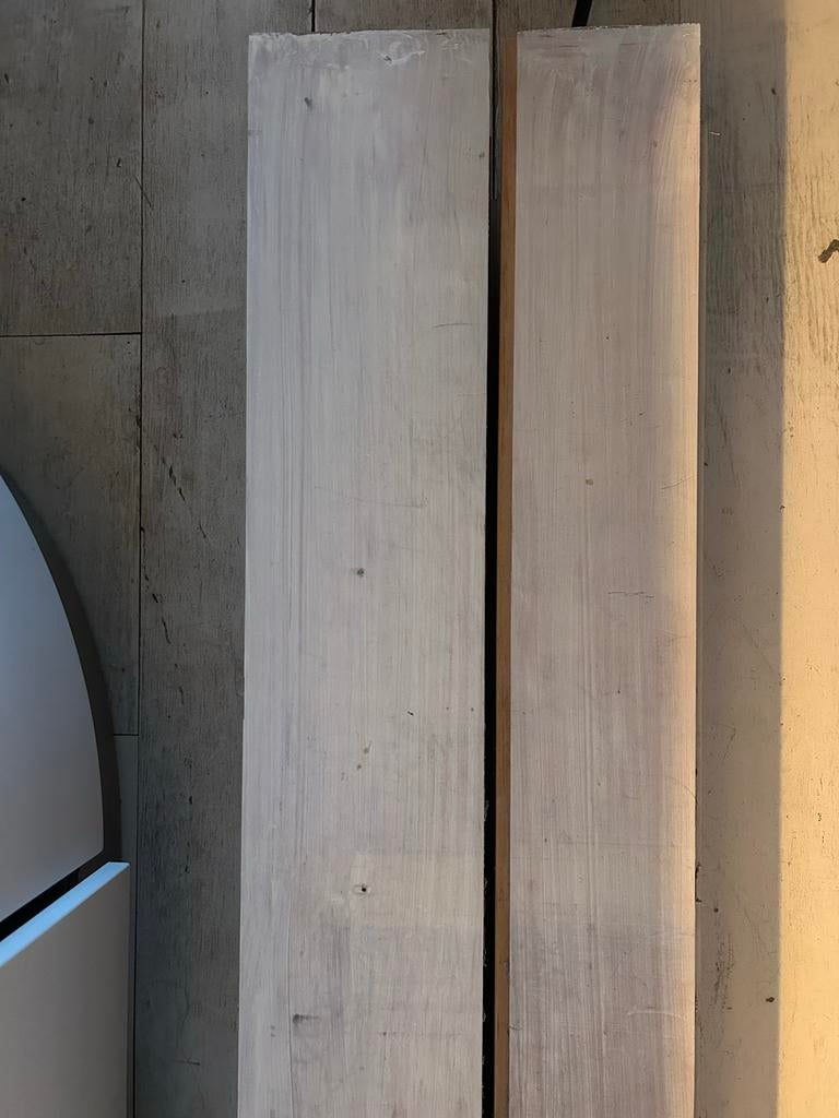 Amerikaans Grenen Planken met White Wash - 11,5 m2, Ophalen, Gebruikt, Minder dan 25 mm, Grenen