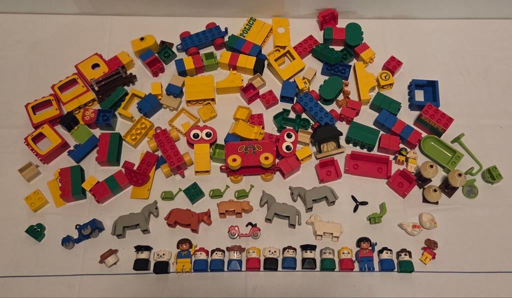 Vintage Jaren 80 Duplo - Boerderij, Woonkamer, Badkamer, Kinderen en Baby's, Speelgoed | Duplo en Lego, Ophalen of Verzenden, Gebruikt