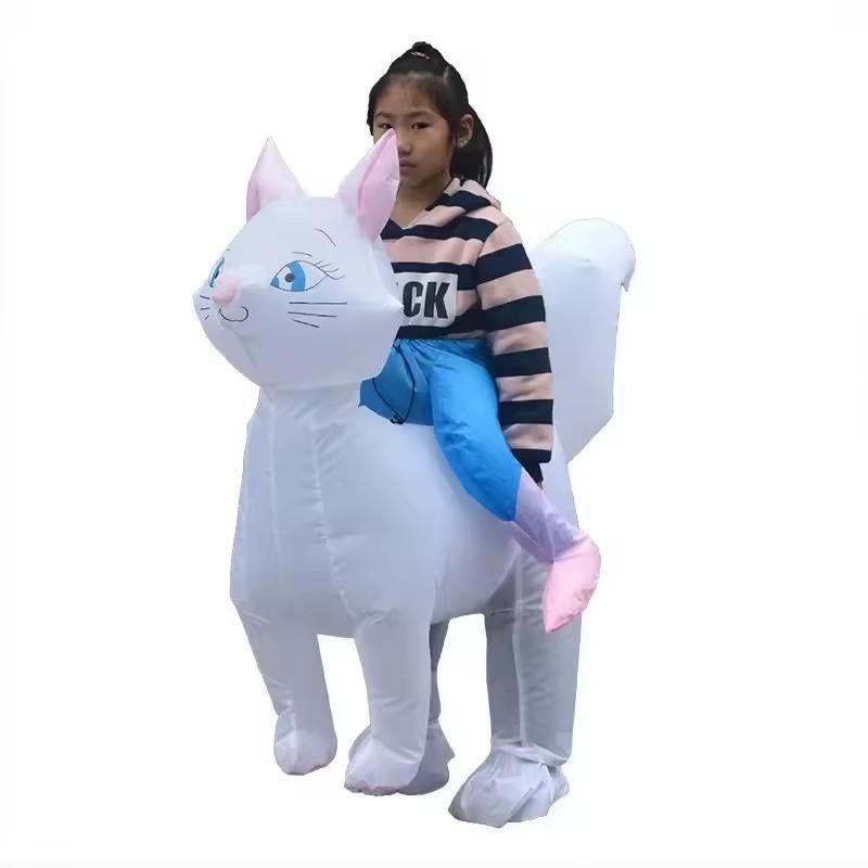 Opblaasbaar Kat Carnaval Kostuum 90-150cm, Ophalen, Nieuw, 134 t/m 140, Jongen of Meisje