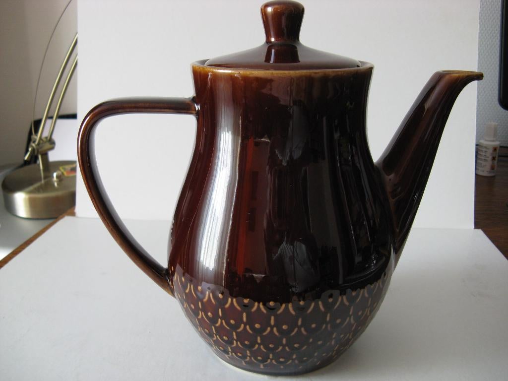 Bruin groot koffiepot Kleur bruin., Ophalen of Verzenden, Zo goed als nieuw
