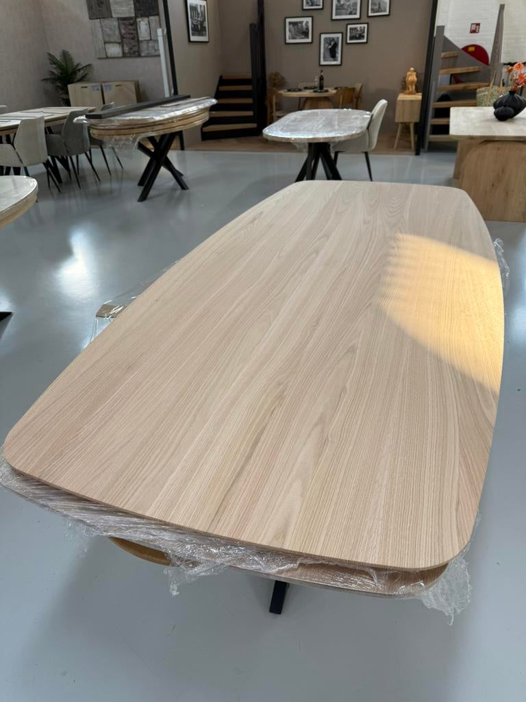 Deens ovaal 200x100cm eiken deens ovale eettafels verjongd, Ophalen of Verzenden, Nieuw, Eikenhout