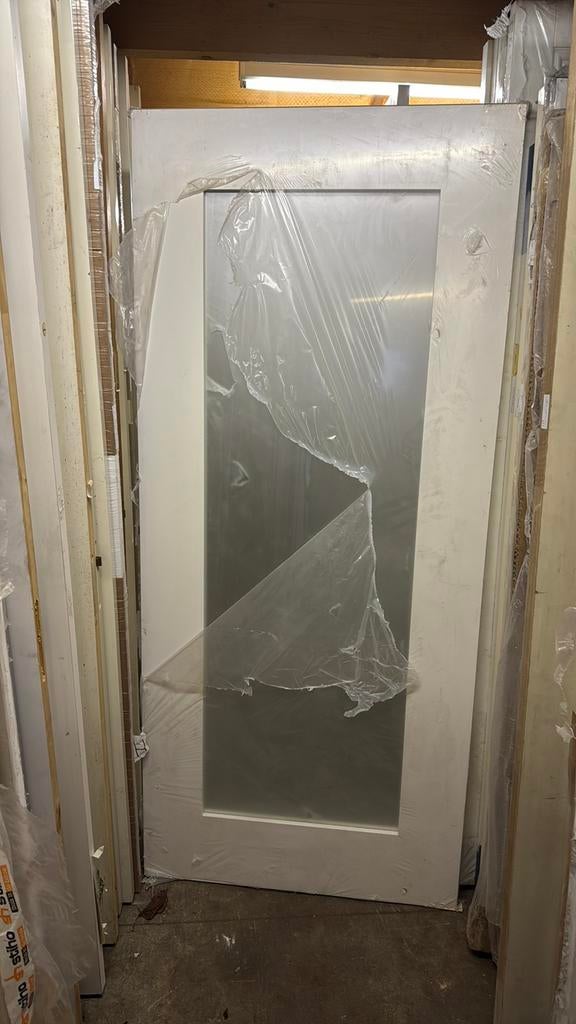 Verschillende Stompe paneeldeur 93x211.5 cm met glas, Ophalen, 80 tot 100 cm, Binnendeur, Nieuw