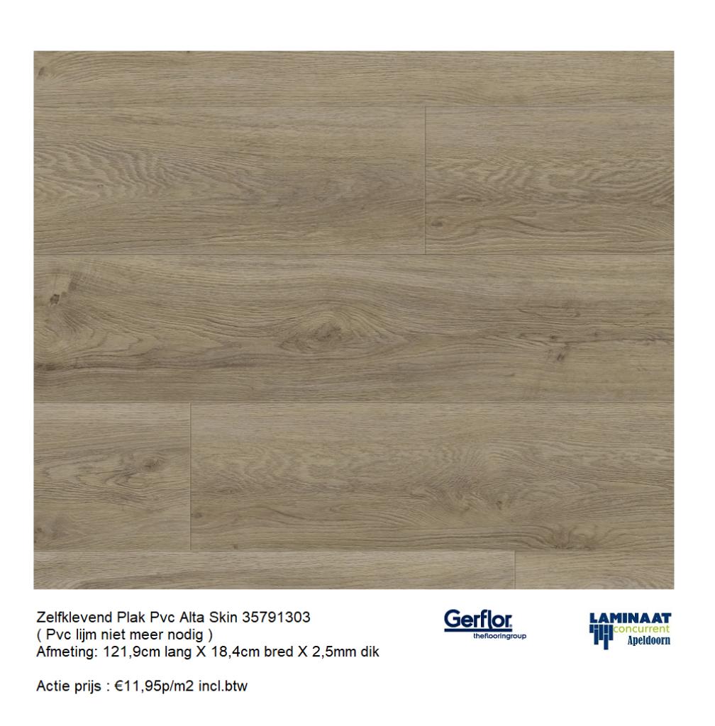Zelfklevend Plak Pvc Alta Skin 2,5mm dik €11,95m2 incl.btw, Huis en Inrichting, Stoffering | Vloerbedekking, Nieuw, Laminaat, Bruin