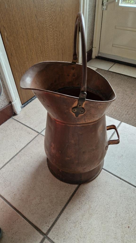 antieke zware koperen kolenkit, Ophalen of Verzenden, Koper