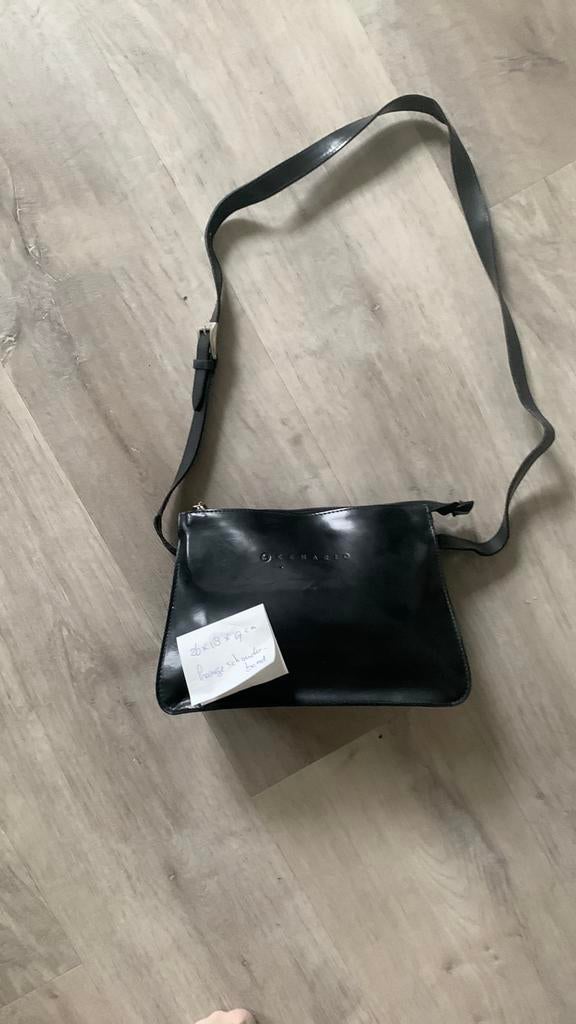 Zwarte lederen tas merk is Scenario, Sieraden, Tassen en Uiterlijk, Ophalen, Gebruikt, Zwart