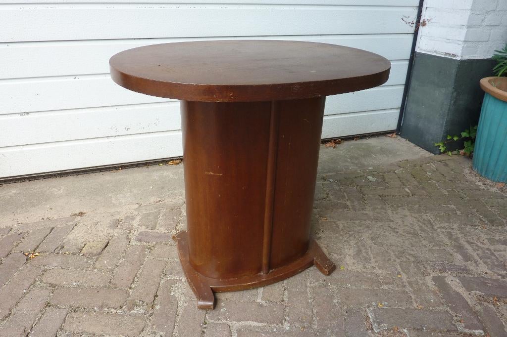 Ovale tafel met zuil kolom Retro Vintage., Ophalen