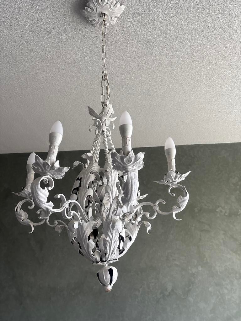 Smeedijzeren kroonluchter, 70cm, verstelbare hoogte, Ophalen, Gebruikt, Metaal