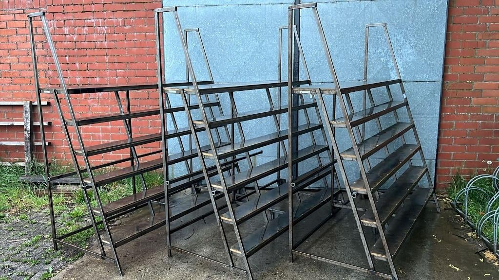 verrijdbare metalen rolsteiger, lengte trap, Doe-het-zelf en Verbouw, Ladders en Trappen, Gebruikt, Trap, 2 tot 4 meter, Ophalen