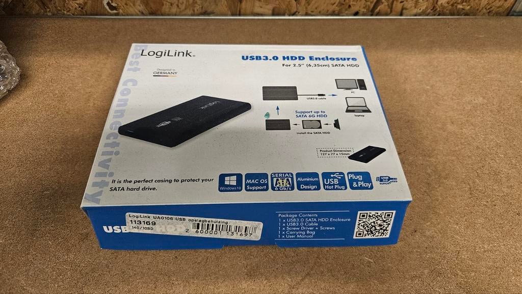 LogiLink USB 3.0 HDD Behuizing 2.5 inch SATA, Nieuw, Ophalen of Verzenden, Maasstraat 22, LogiLink