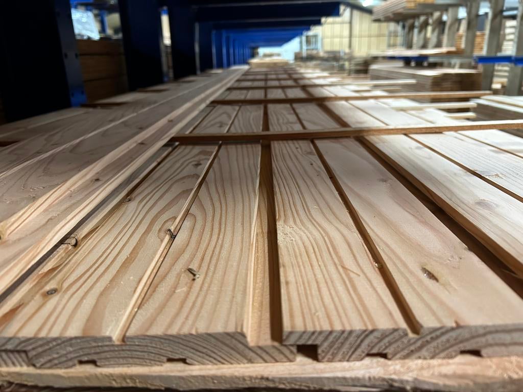 Dubbel rhombus planken lariks douglas, Tuin en Terras, Palen, Balken en Planken, Ophalen, Zo goed als nieuw, 250 cm of meer, Planken
