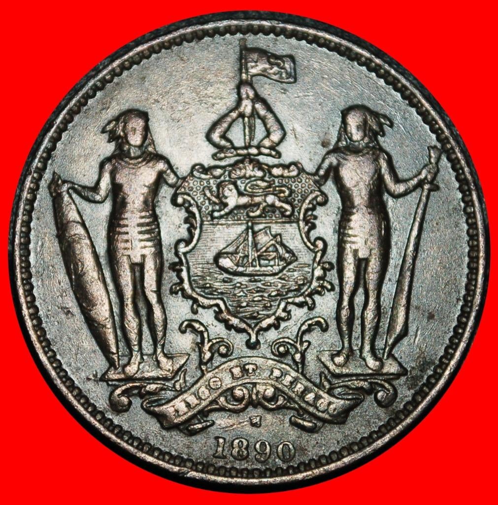 Ⰿ GREAT BRITAIN 1882-1907: NORTH BORNEO Co 1 CENT 1890H SHIP, Ophalen of Verzenden, Zuidoost-Azië, Losse munt