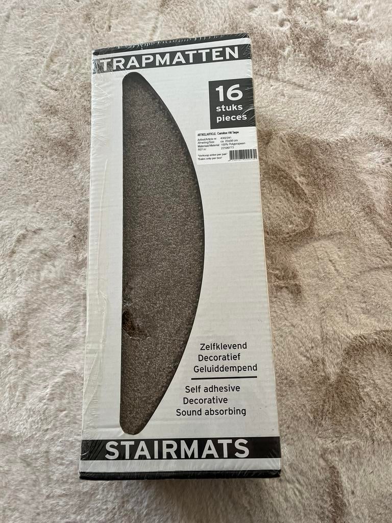 Trapmatten Taupe Kwantum nieuw ongeopend, Huis en Inrichting, Stoffering | Vloerbedekking, Ophalen of Verzenden, Nieuw, Minder dan 10 m²