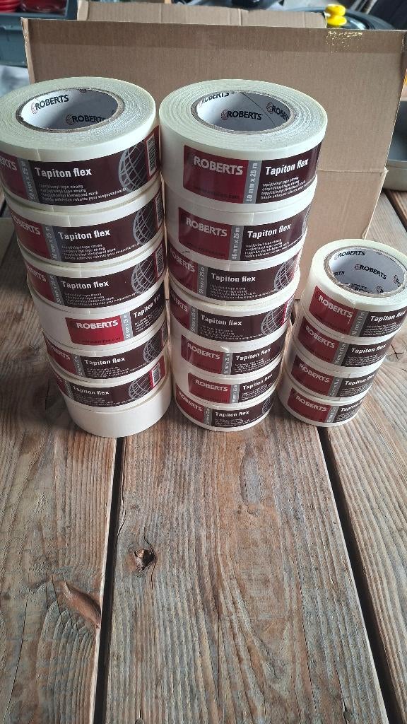 Partij Roberts Tapiton Flex Tape plakband 18 rollen. NIEUW, ., ., Overige typen, Nieuw
