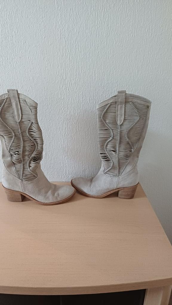 Vero Cuoio Laarzen Maat 38 - Zeer Goede Staat, Hoge laarzen, Vero Cuoio, Beige, Ophalen of Verzenden