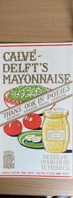 Folder Calvé-Delft's Mayonnaise, Ophalen of Verzenden, Zo goed als nieuw, Folder