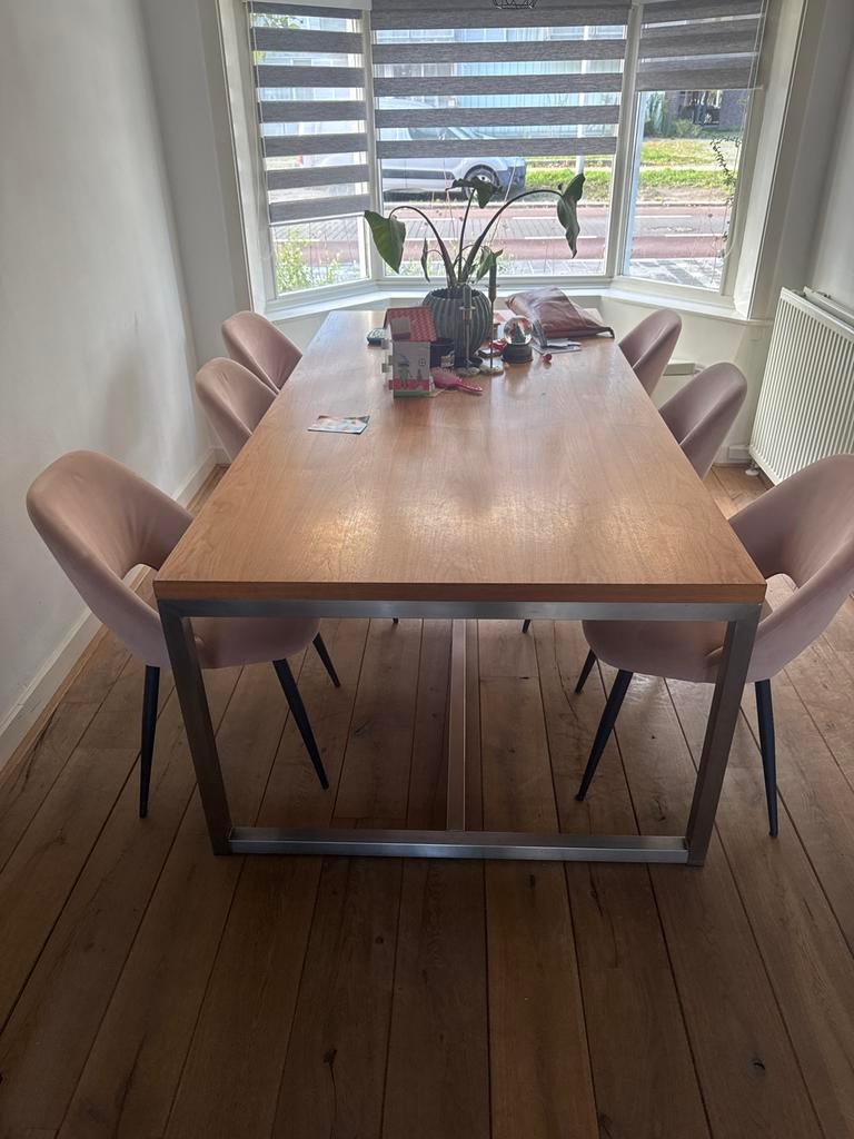 Linteloo Solutions Eettafel 220x110, Huis en Inrichting, Ophalen, Gebruikt, 100 tot 150 cm, Teakhout