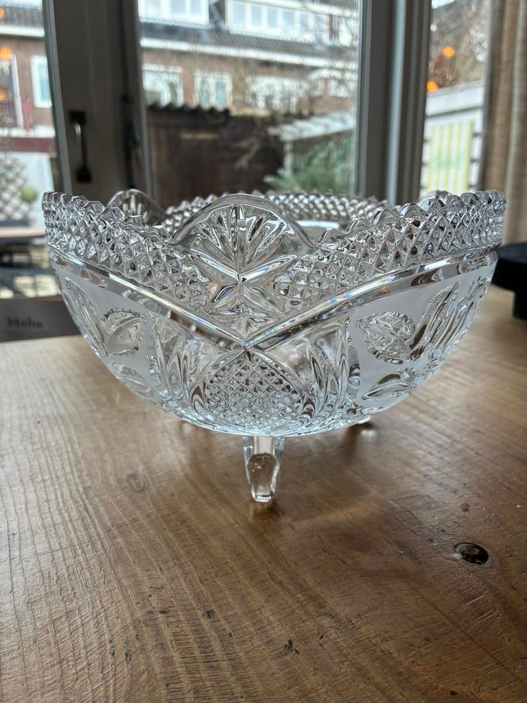 Vintage Franse Kristallen Fruitschaal / Sierschaal, Antiek en Kunst, Antiek | Glas en Kristal, Ophalen of Verzenden