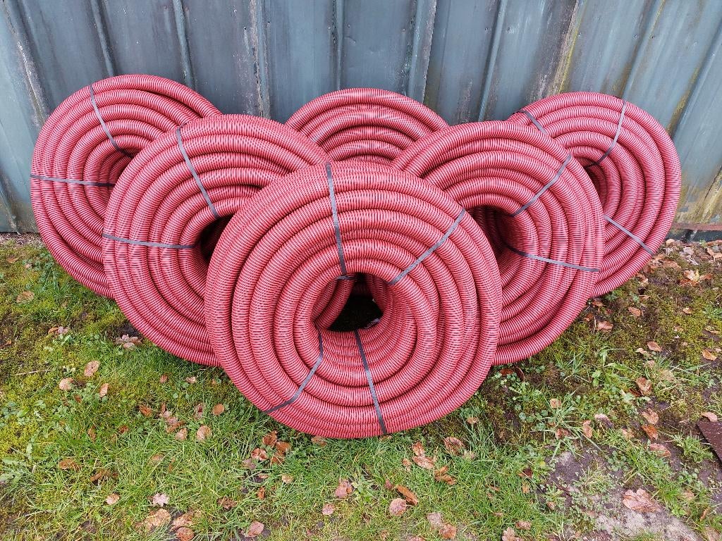 Te koop Mantelbuis: Flexibele + trekdraad 50 63 90 110 125mm, Doe-het-zelf en Verbouw, Buizen en Afvoer, Pvc, 6 meter of meer