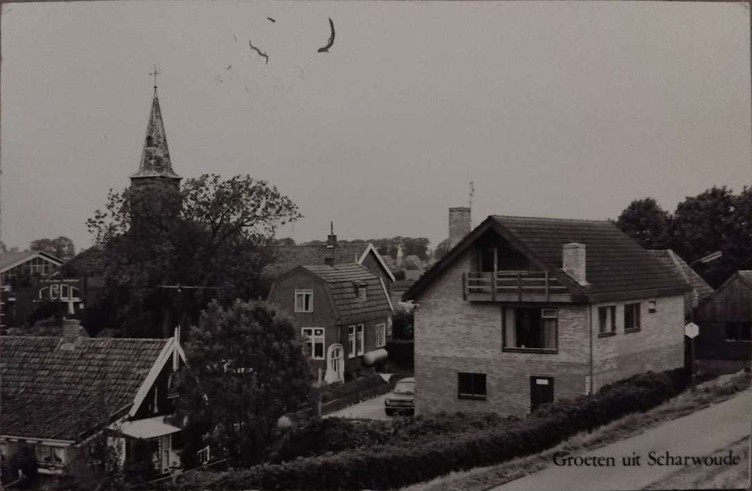 Fotokaart Scharwoude (Noord-Holland) – ca. Jaren '70, Ophalen of Verzenden, 1960 tot 1980, Ongelopen, Noord-Holland
