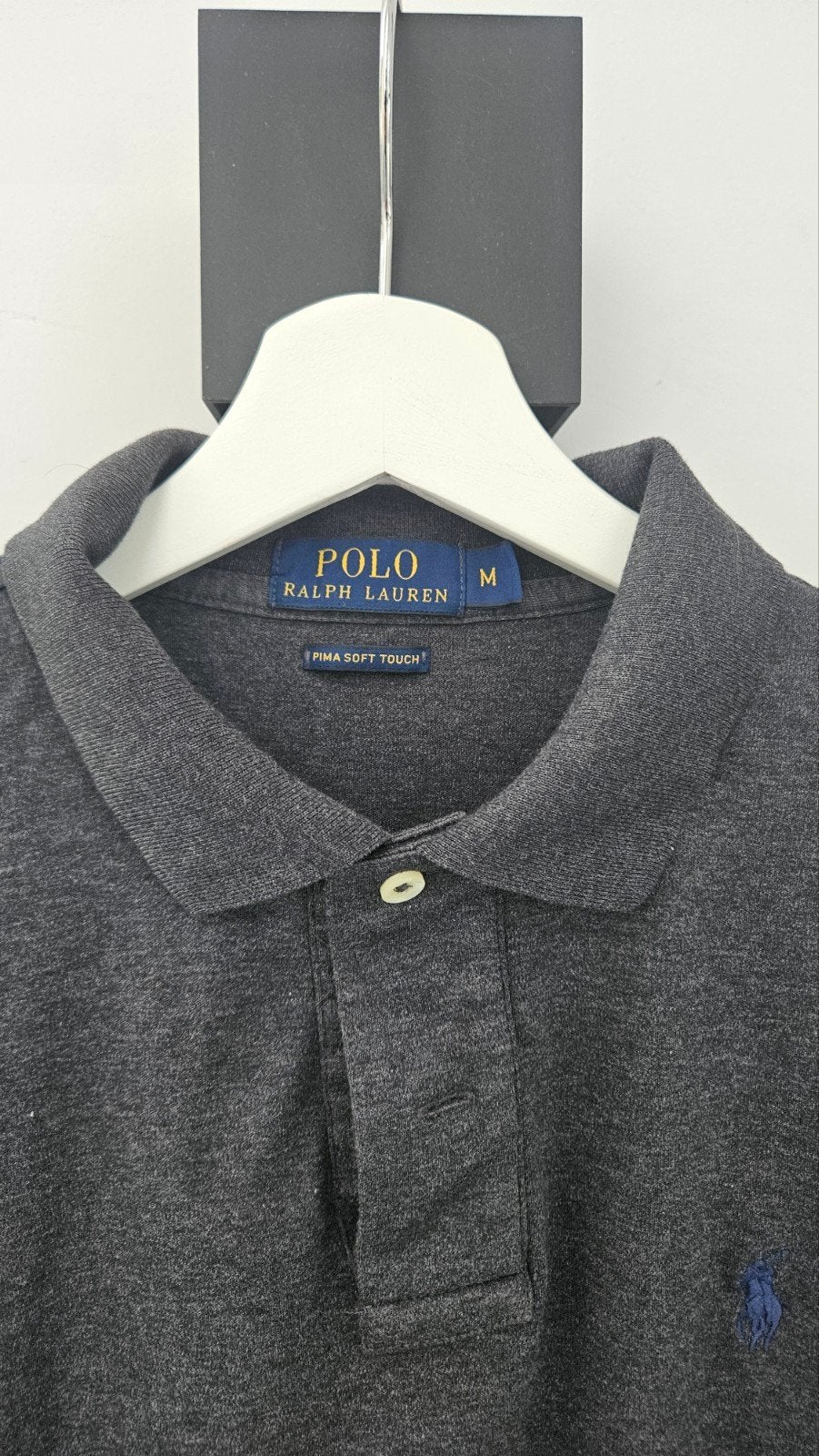 Polo Ralph Lauren Pima Soft Touch Polo Shirt Maat M, Maat 48/50 (M), Ophalen of Verzenden, Grijs, Polo Ralph Lauren