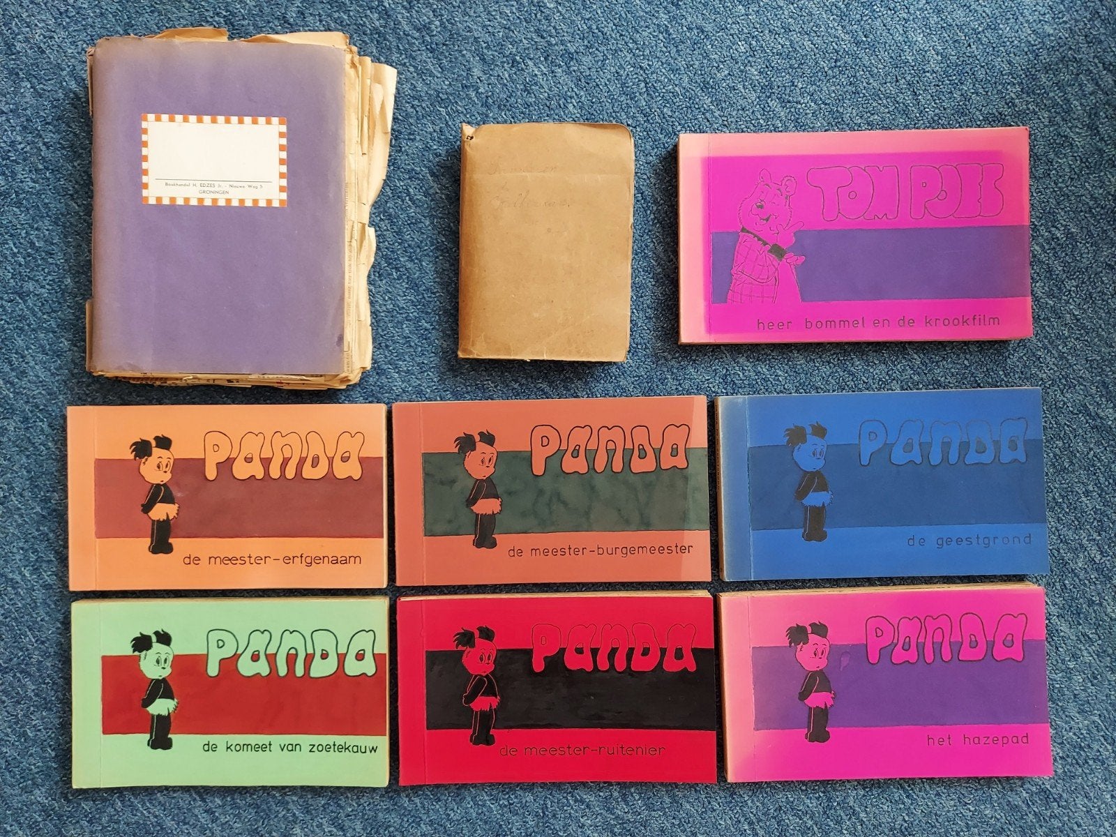 Krantenstrips, Panda en Tom Poes - Bommel, jaren '50 en '70., Gelezen, Marten Toonder, Ophalen of Verzenden, Meerdere stripboeken