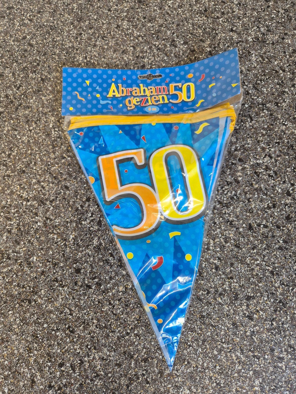 Abraham 50 jaar slinger - vlaggenlijn - Feestversiering, Hobby en Vrije tijd, Feestartikelen, Ophalen of Verzenden, Nieuw, Versiering