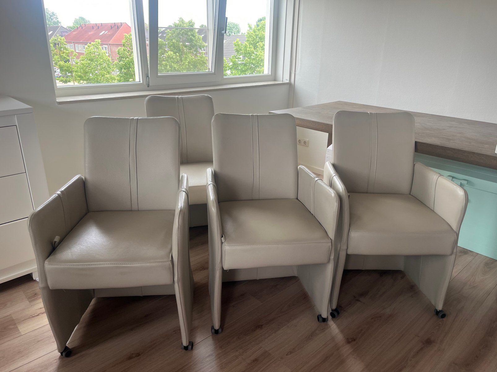 6  stoelen d’ancora, Huis en Inrichting, Ophalen, Gebruikt, Overige kleuren, Leer