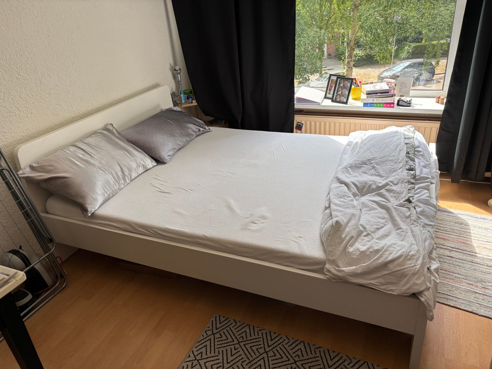 Askvoll Ikea bed - tweepersoons bed twijfelaar 140, Ophalen, Wit, 140 cm, Zo goed als nieuw