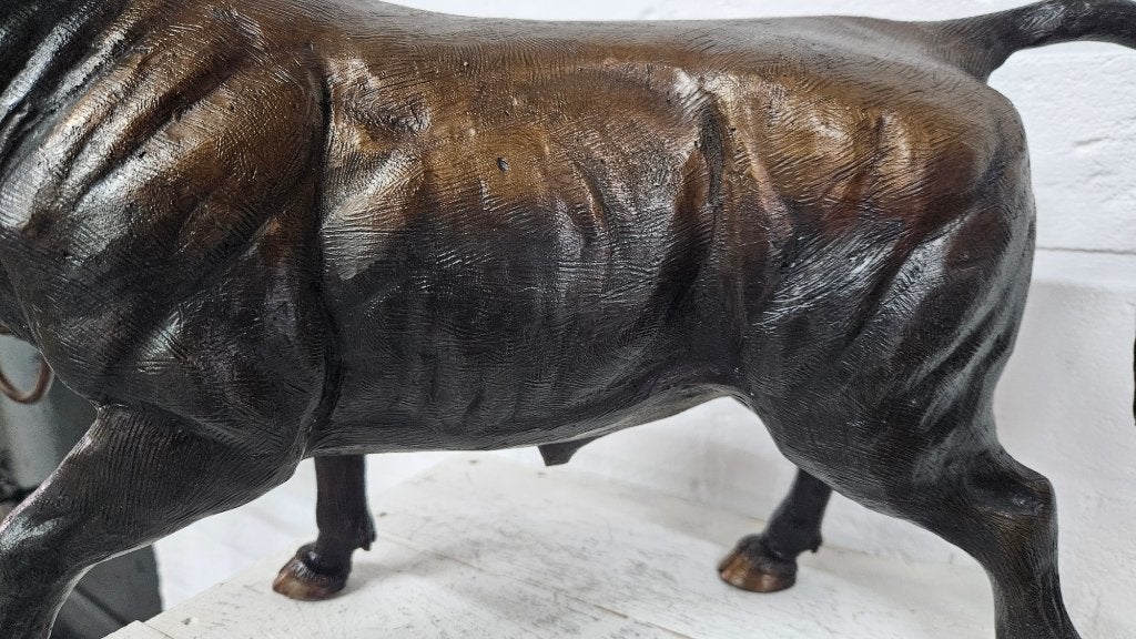 STIER // BRONZEN BEELD / koe/ TUINBEELD / boederijdier, Ophalen of Verzenden, Nieuw, Boerderijdier, Beeldje of Figuurtje