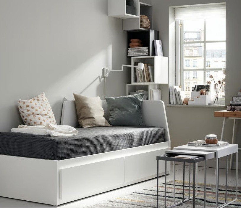 Partij: nieuwe IKEA onderdelen FLEKKE/ PAX/FORSAND, Ophalen, 90 cm, Eenpersoons, Wit