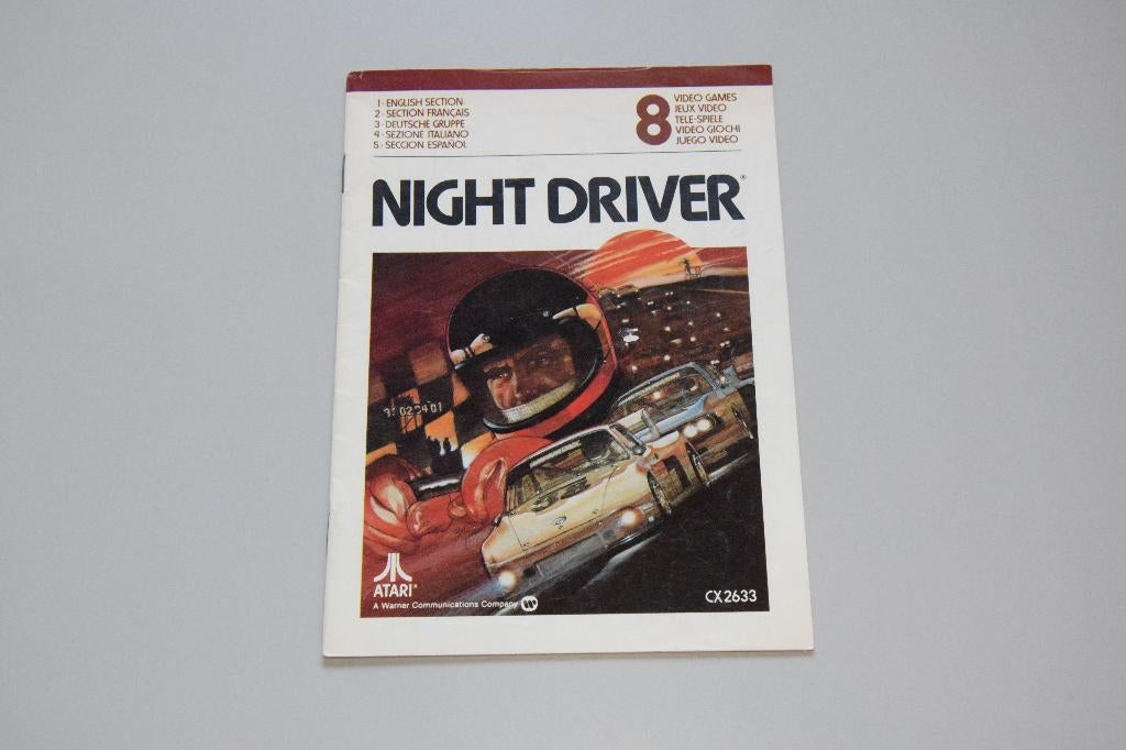Atari 2600 : Night Driver (alleen Handleiding), Spelcomputers en Games, Games | Atari, Gebruikt, Atari 2600, Racen en Vliegen