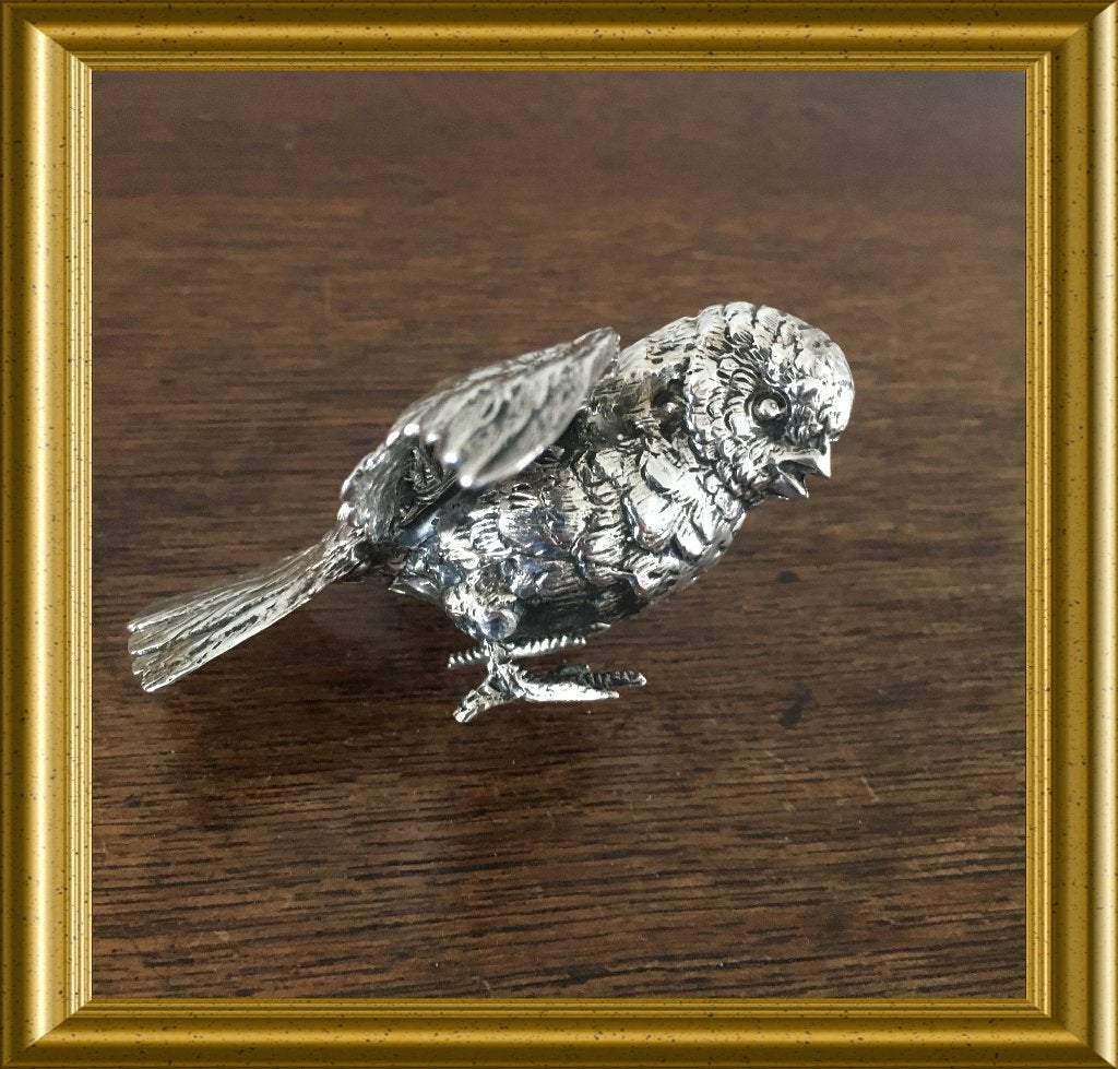 Mooi zilveren vogel beeldje, Antiek en Kunst, Antiek | Goud en Zilver, Ophalen of Verzenden, Zilver