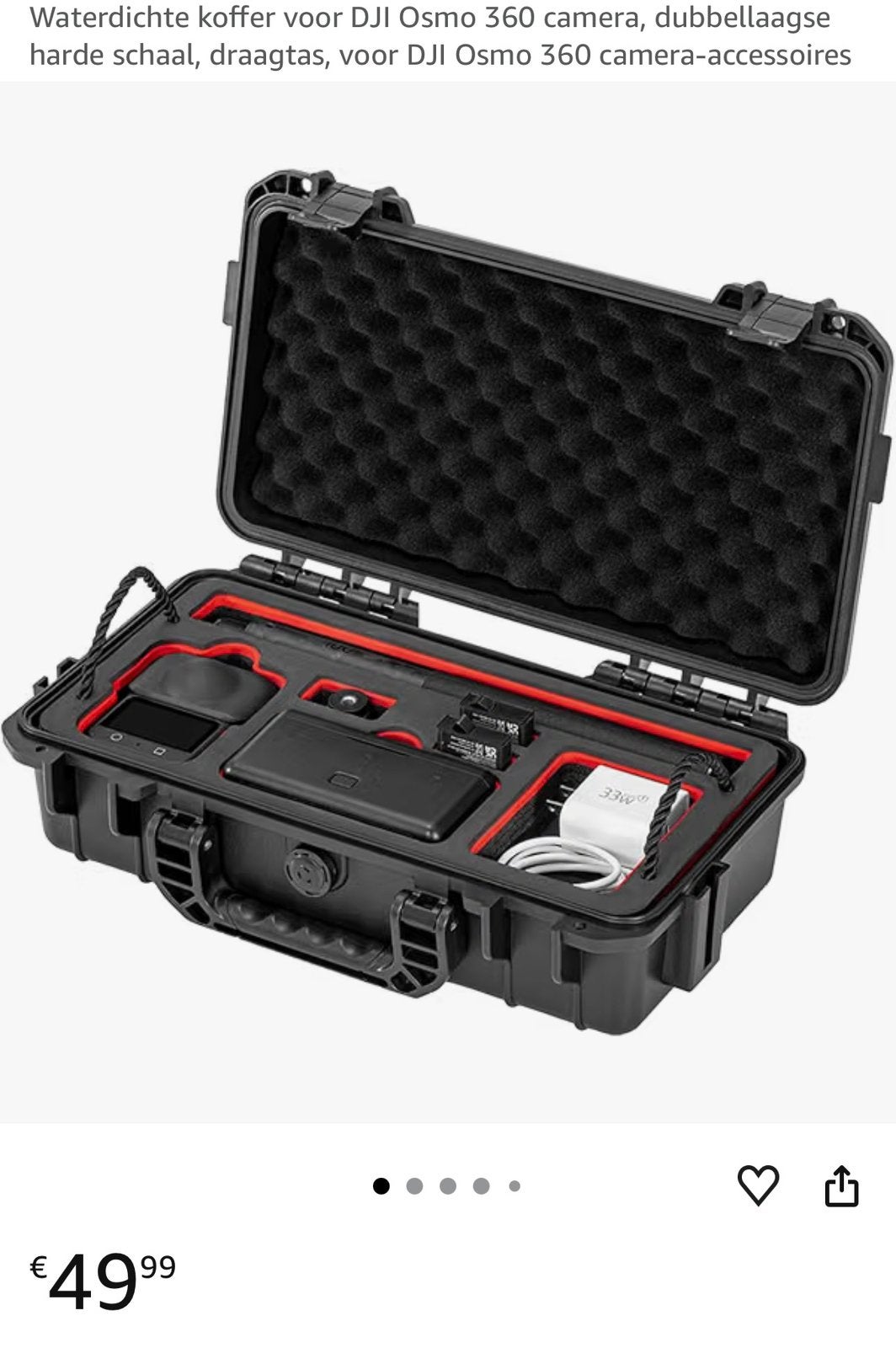 Waterdichte koffer voor  Osmo 360 camera, Ophalen of Verzenden, Zo goed als nieuw, Overige merken