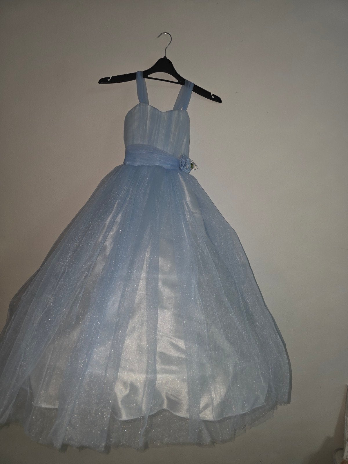 Blauwe glitter feestjurk met hoepel gala Witte glitter feest, Kinderen en Baby's, Ophalen of Verzenden, Zo goed als nieuw, Meisje