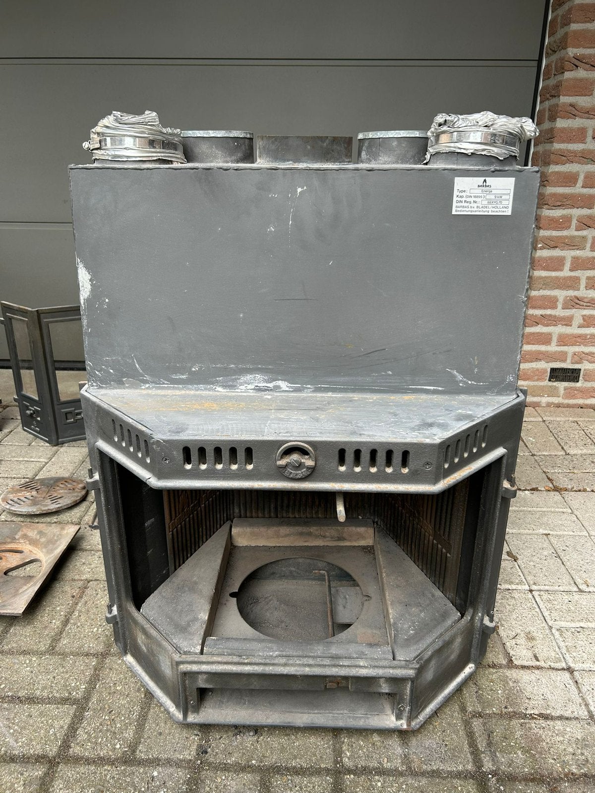 Barbas Energa 9KW inbouwhaard/ open haard., Huis en Inrichting, Ophalen, Gebruikt, Inbouwhaard, Houthaard