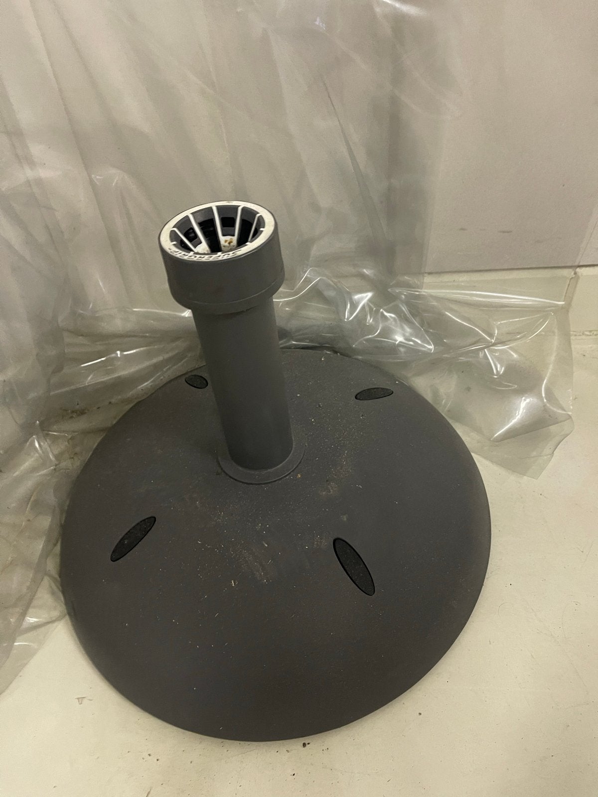 Handson parasolvoet kunststof 25 kg zwart rond, Ophalen, Gebruikt, Parasolvoet